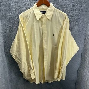 Ralph Lauren Classic Fit Long Sleeve Shirt Yellow Button Up Size 17. 5 34/35